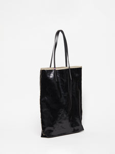 Coated Linen Tote in Noir, Jack Gomme
