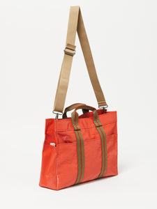 Coated Linen Weekender in Tomato, Jack Gomme